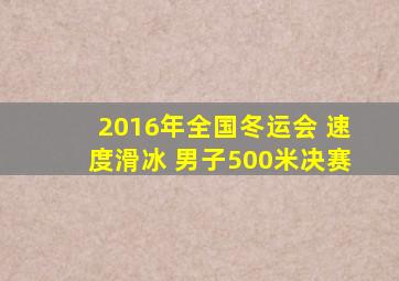 2016年全国冬运会 速度滑冰 男子500米决赛